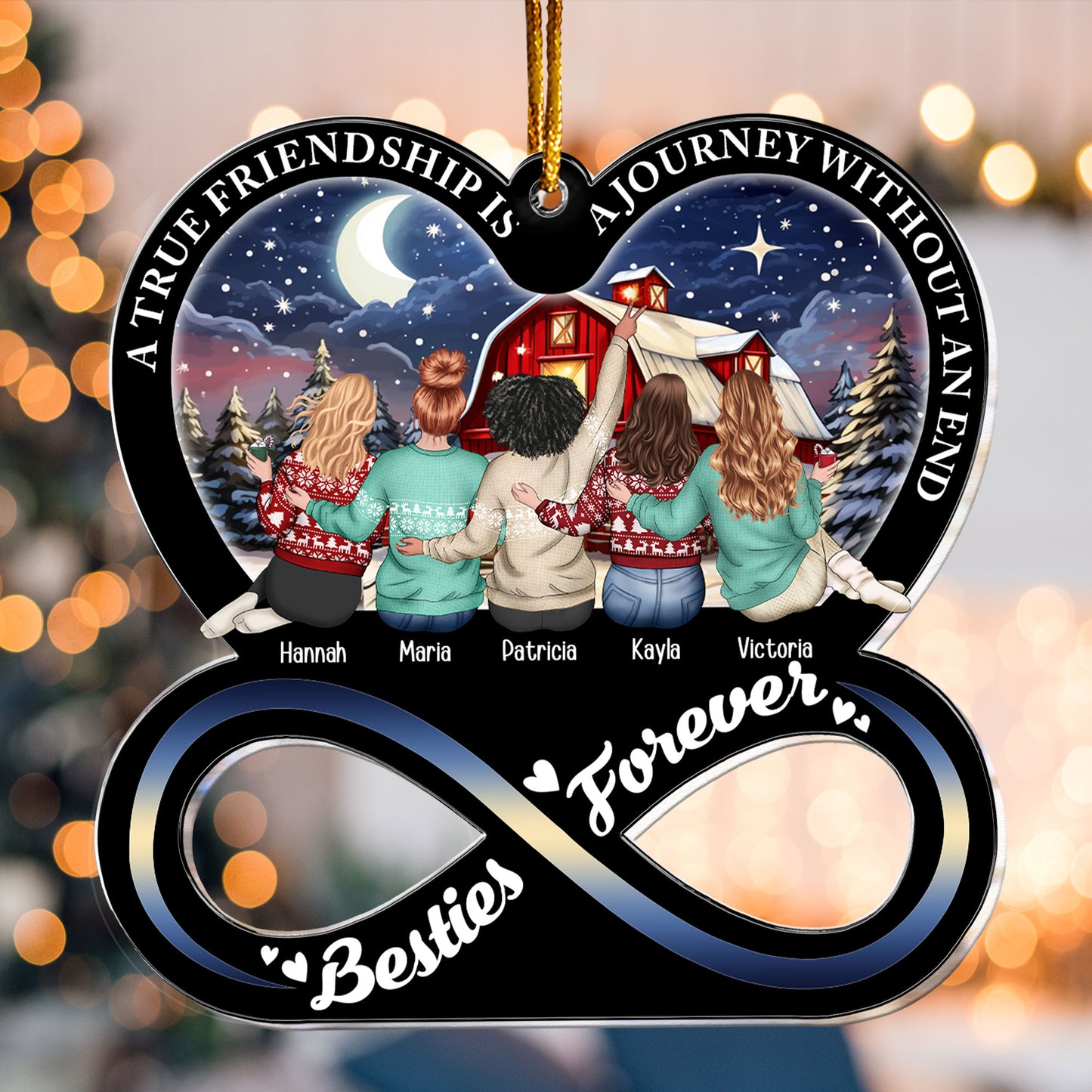 A True Friendship Is A Journey Without An End - Personalized Acrylic Ornament