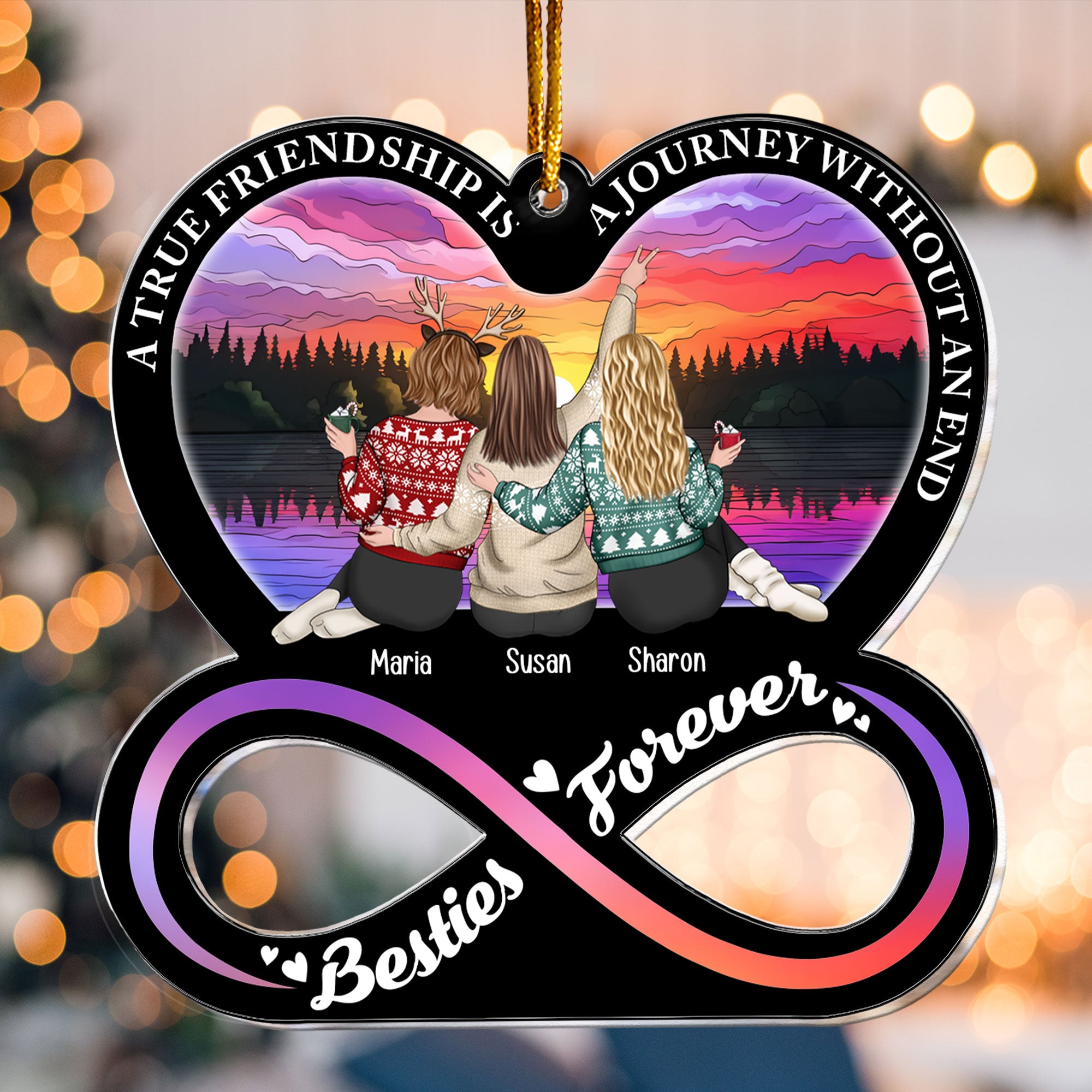 A True Friendship Is A Journey Without An End - Personalized Acrylic Ornament