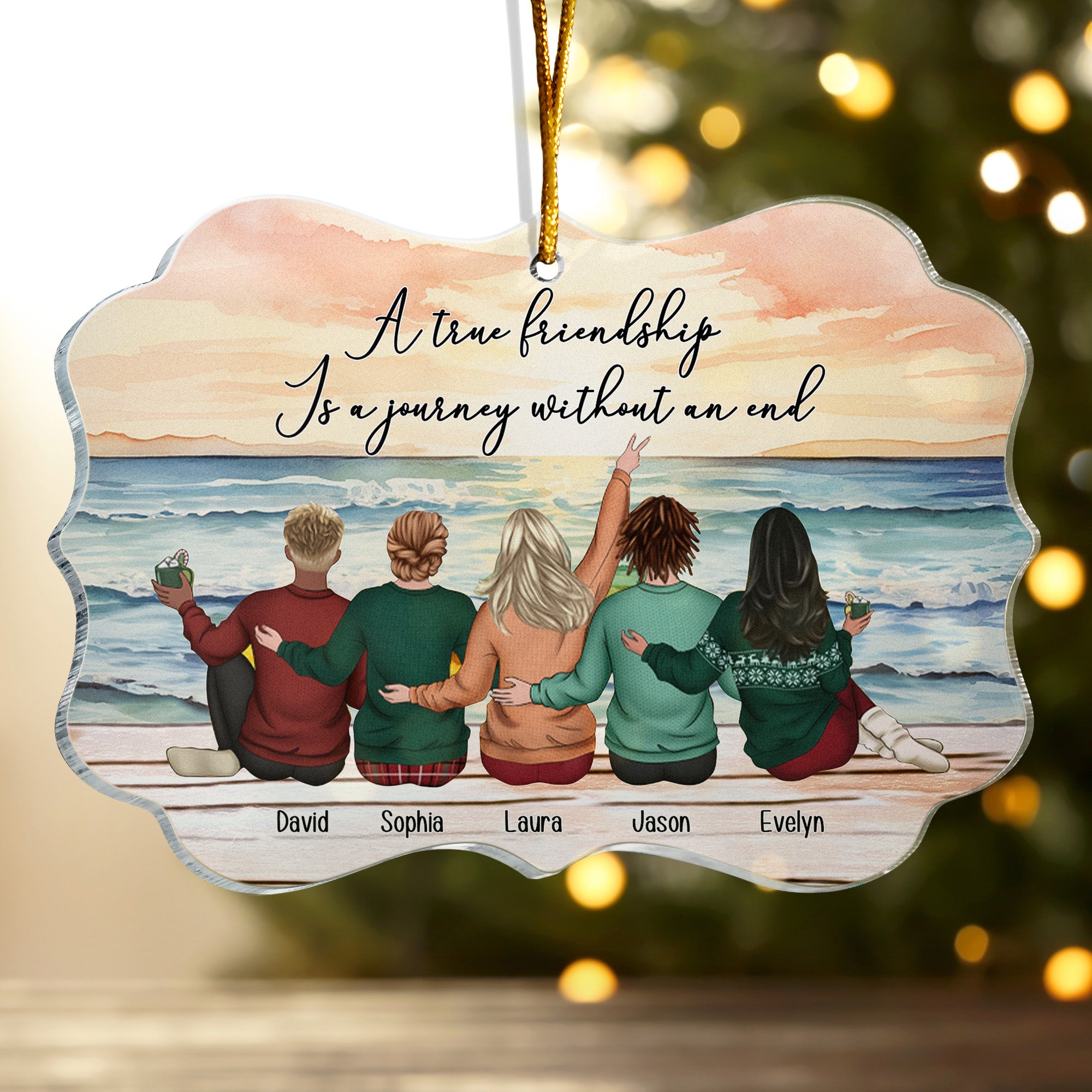 A True Friendship Is A Journey Without An End - Personalized Acrylic Ornament