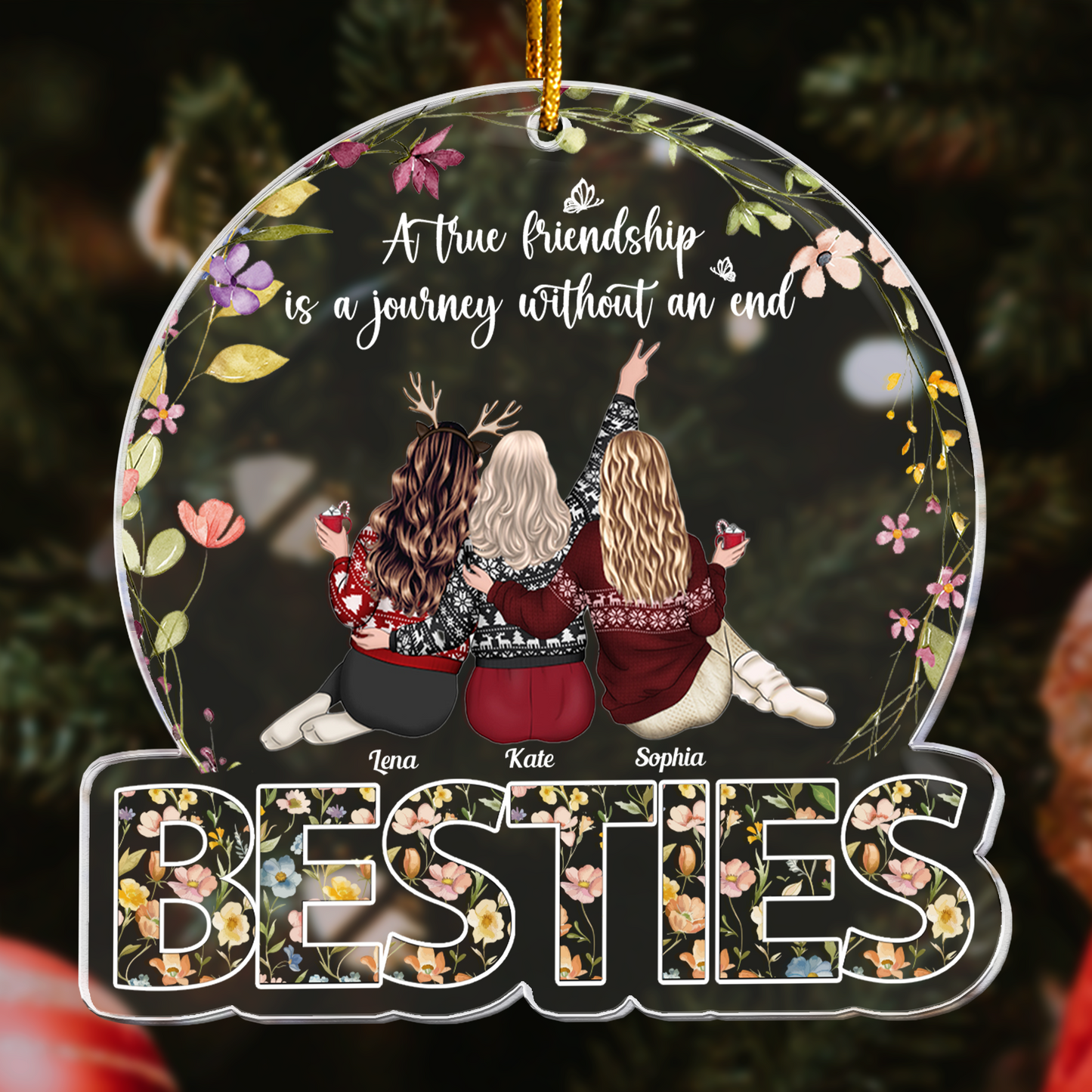 A True Friendship Is A Journey Without An End - Personalized Acrylic Ornament