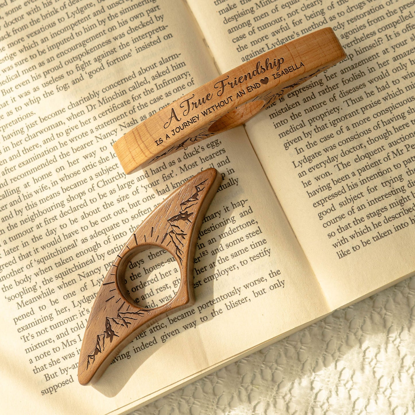 A True Friendship Is A Journey Without An End - Personalized Book Page Holder