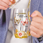 A True Friendship Is A Journey Without An End - Personalized Enamel Flower Tea Cup