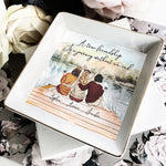 A True Friendship Is A Journey Without An End - Personalized Jewelry Dish - Gift For Friend