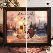 A True Friendship Is A Journey Without An End - Personalized LED Shadow Box