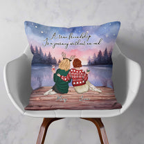 A True Friendship Is A Journey Without An End - Personalized Pillow (Insert Included)