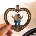 A True Friendship Is A Journey Without An End - Personalized Wooden Car Visor Clip