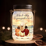 A True Friendship Is A Journey Without An End - Personalized Solar Mason Jar Light