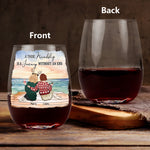 A True Friendship Is A Journey Without An End - Personalized Stemless Wine Glass