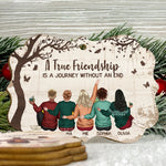 A True Friendship Is A Journey Without An End - Personalized Wooden Ornament - Gift For Friend
