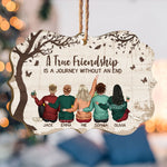 A True Friendship Is A Journey Without An End - Personalized Wooden Ornament - Gift For Friend