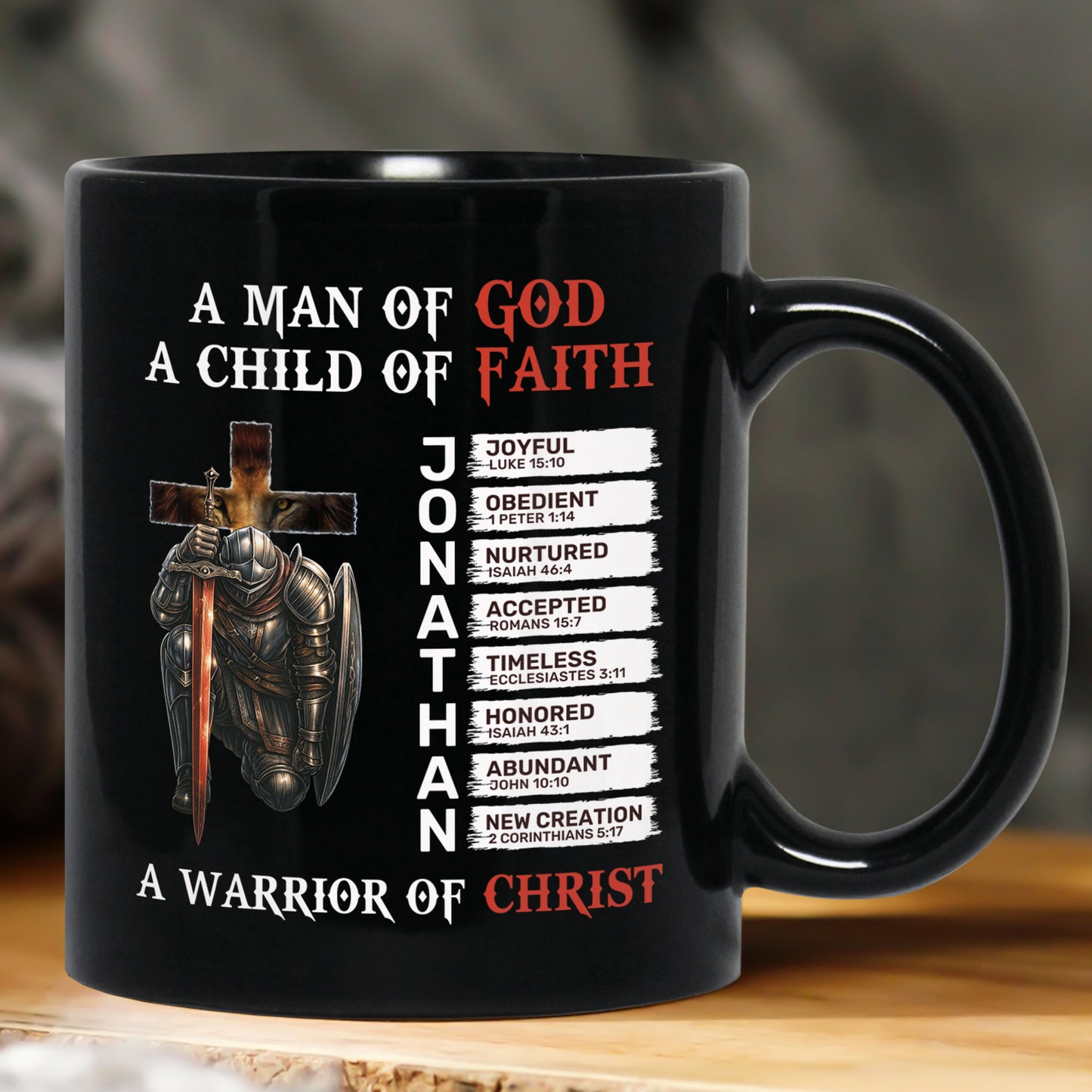 A Warrior Of Christ With Name Letter In Bible Gift For Him - Personalized Mug