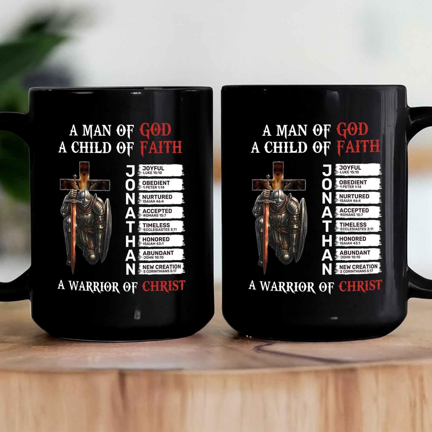 A Warrior Of Christ With Name Letter In Bible Gift For Him - Personalized Mug