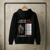 A Warrior Of Christ With Name Letter In Bible - Personalized Back Printed Hoodie