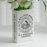 A Well-Read Woman Is A Dangerous Creature - Personalized Ceramic Book Vase