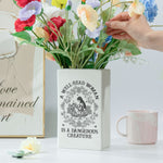 A Well-Read Woman Is A Dangerous Creature - Personalized Ceramic Book Vase