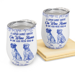A Woman Cannot Survive On Wine Alone Toile De Jouy Style - Personalized Wine Tumbler