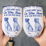 A Woman Cannot Survive On Wine Alone Toile De Jouy Style - Personalized Wine Tumbler