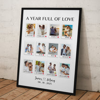 A Year Full Of Love Couple Anniversary Gift - Personalized Photo Poster
