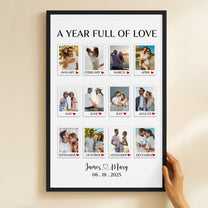 A Year Full Of Love Couple Anniversary Gift - Personalized Photo Poster