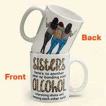 Another Year Of Bonding Over Alcohol - Personalized Mug - Birthday, New Year Gift For Besties, Soul Sisters, Sistas, BFF, Friends - Leopard Pattern Jacket Woman