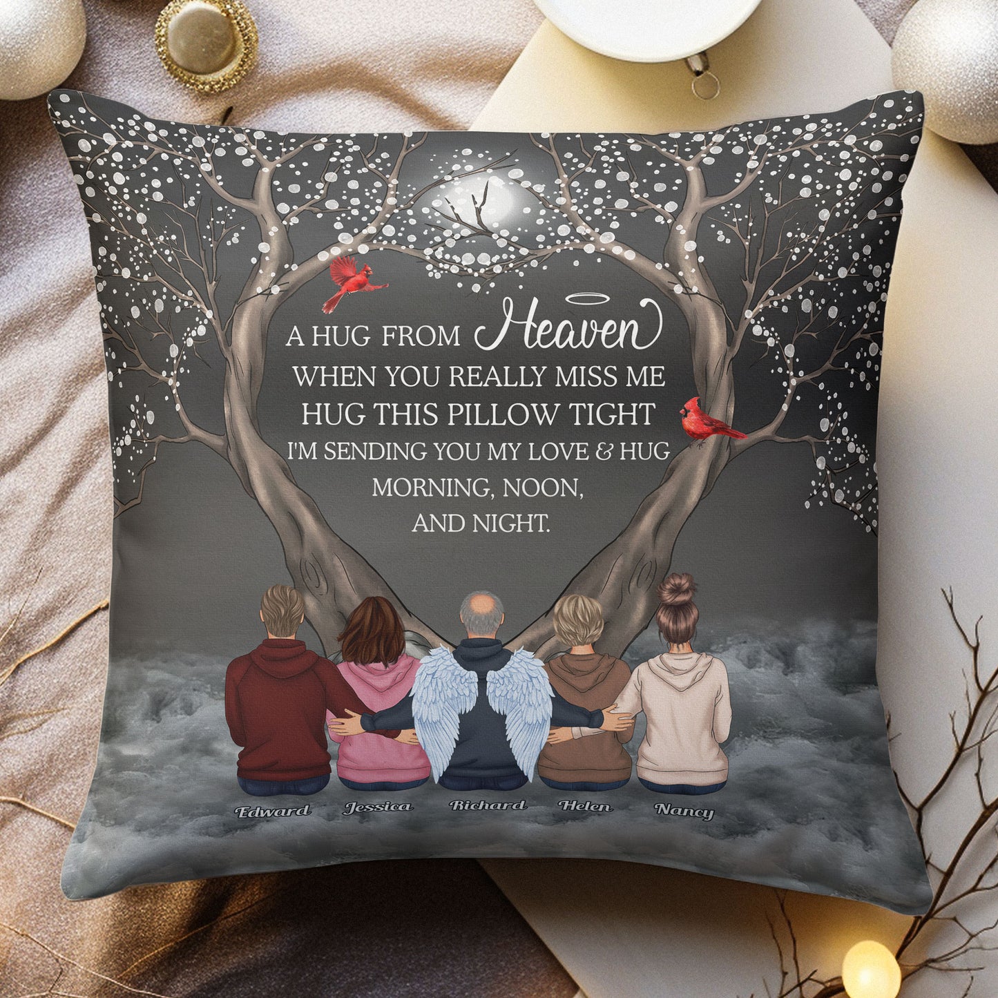 A Hug From Heaven Memorial Gift For Family - Personalized Pillow