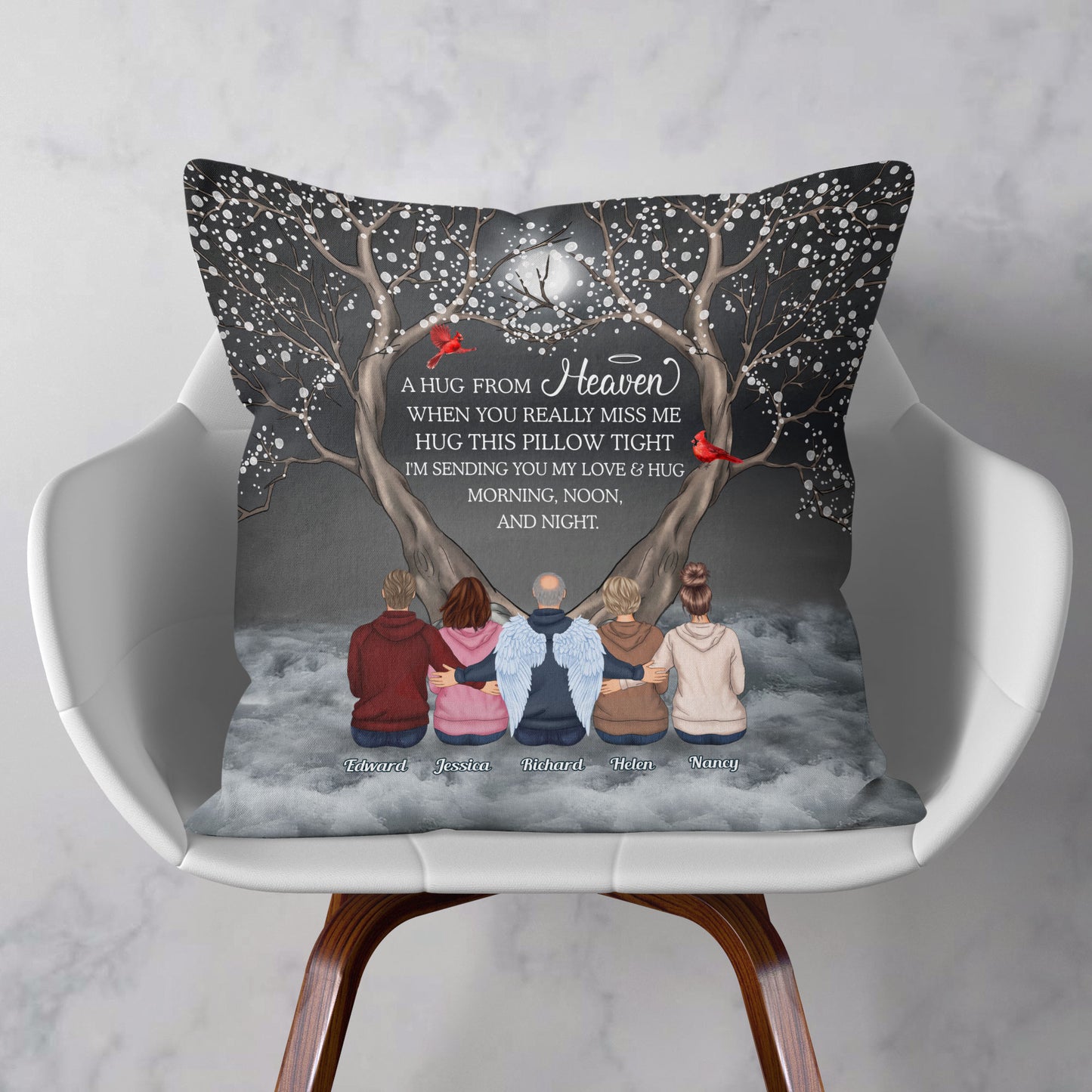 A Hug From Heaven Memorial Gift For Family - Personalized Pillow