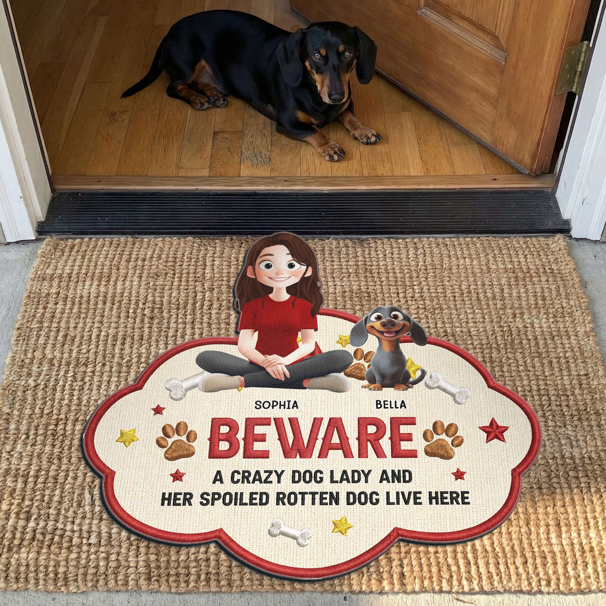 A_Crazy_Dog_Lady_Her_Spoiled_Rotten_Dogs_Live_Here_Personalized_Doormat_1