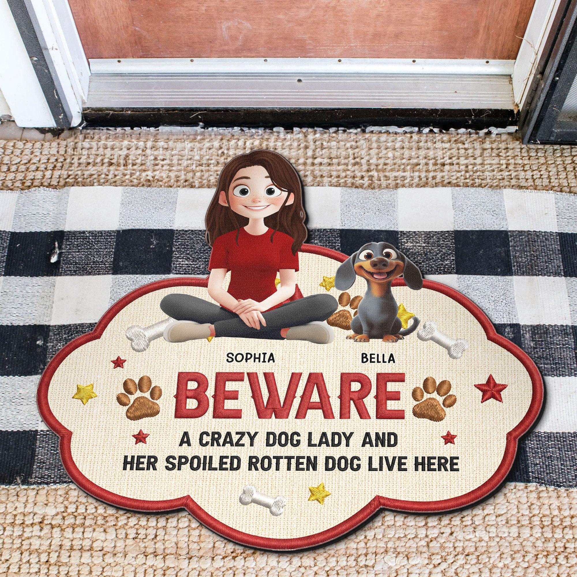 A_Crazy_Dog_Lady_Her_Spoiled_Rotten_Dogs_Live_Here_Personalized_Doormat_2