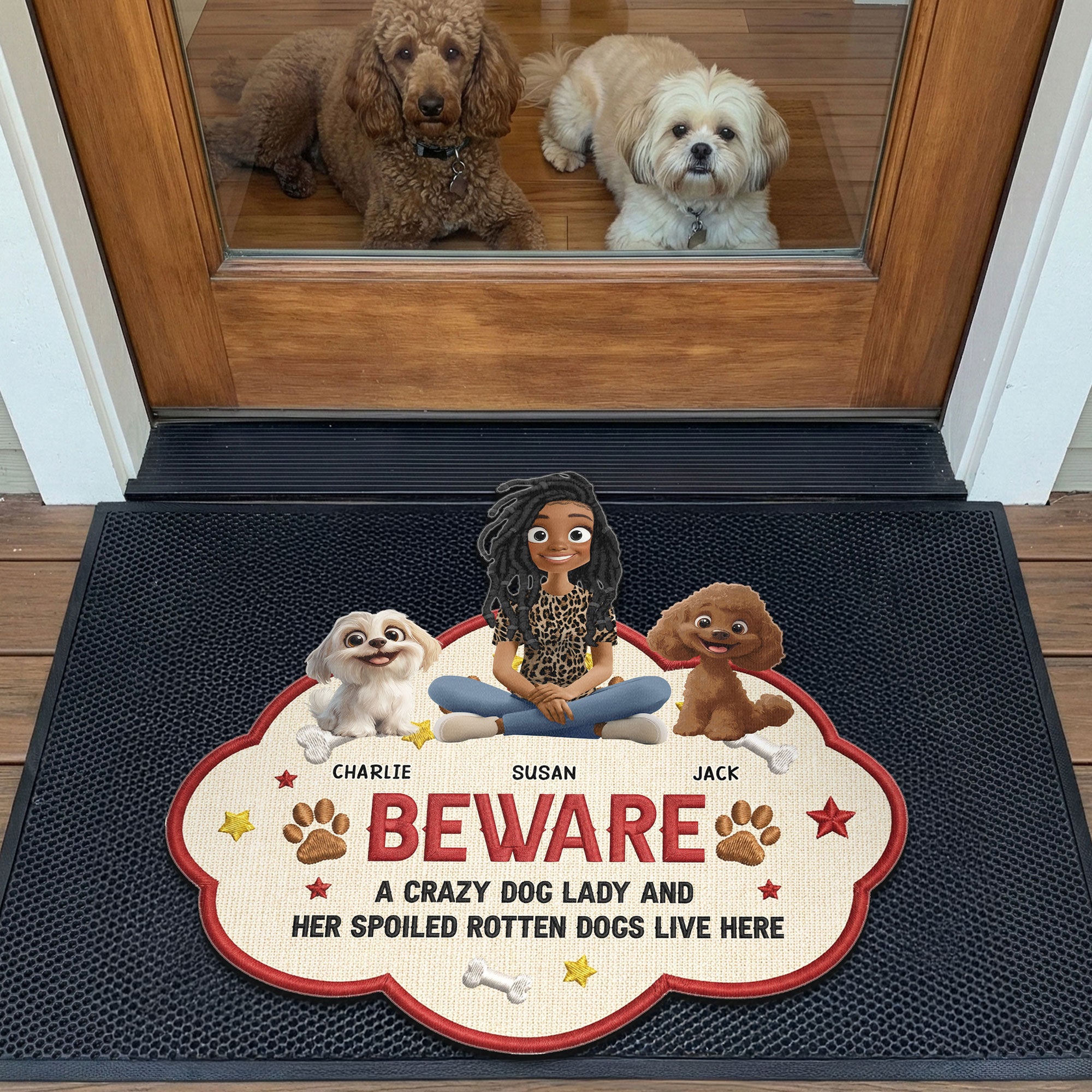 A_Crazy_Dog_Lady_Her_Spoiled_Rotten_Dogs_Live_Here_Personalized_Doormat_3