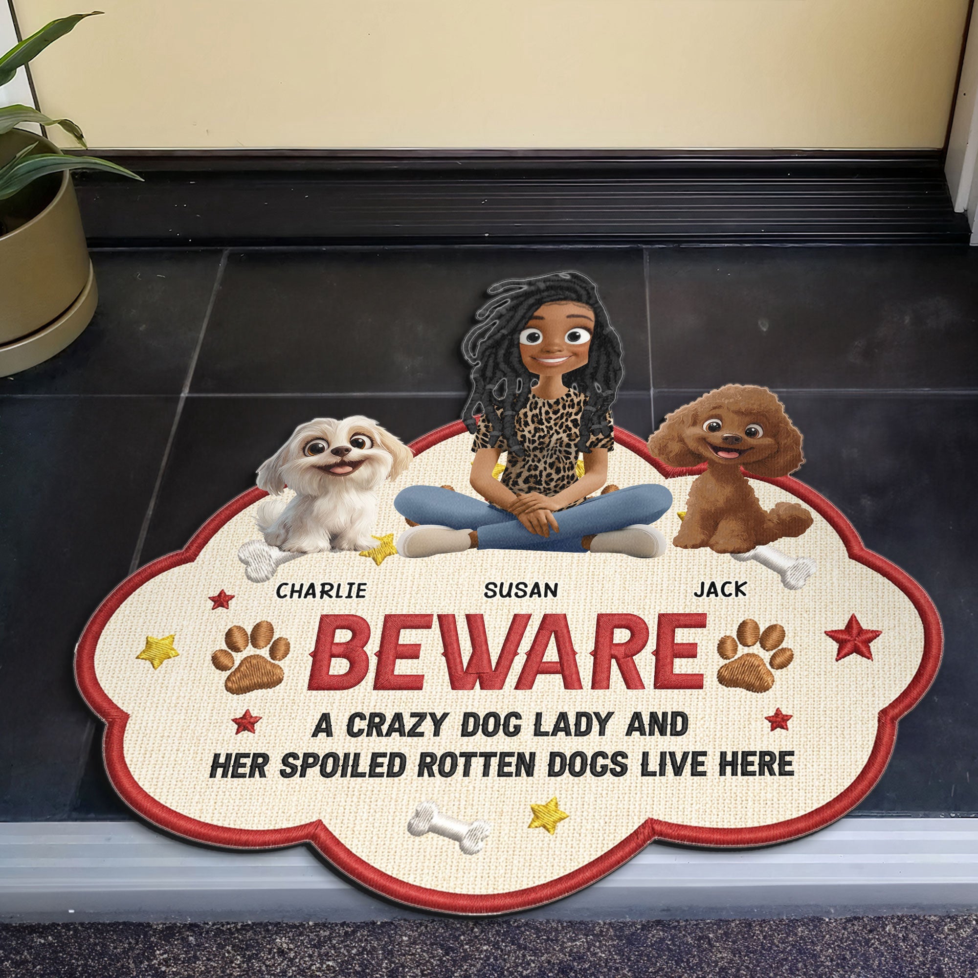A_Crazy_Dog_Lady_Her_Spoiled_Rotten_Dogs_Live_Here_Personalized_Doormat_4
