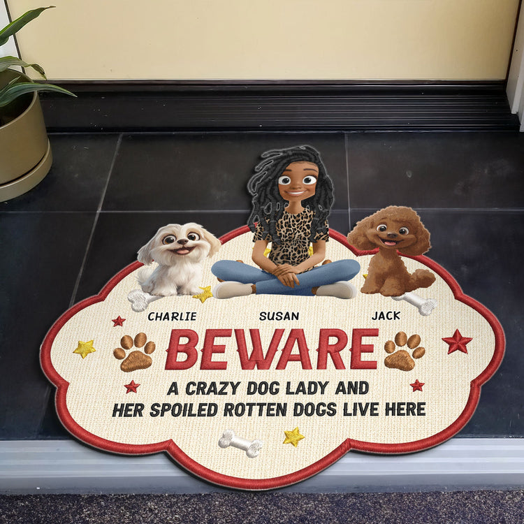 A_Crazy_Dog_Lady_Her_Spoiled_Rotten_Dogs_Live_Here_Personalized_Doormat_4