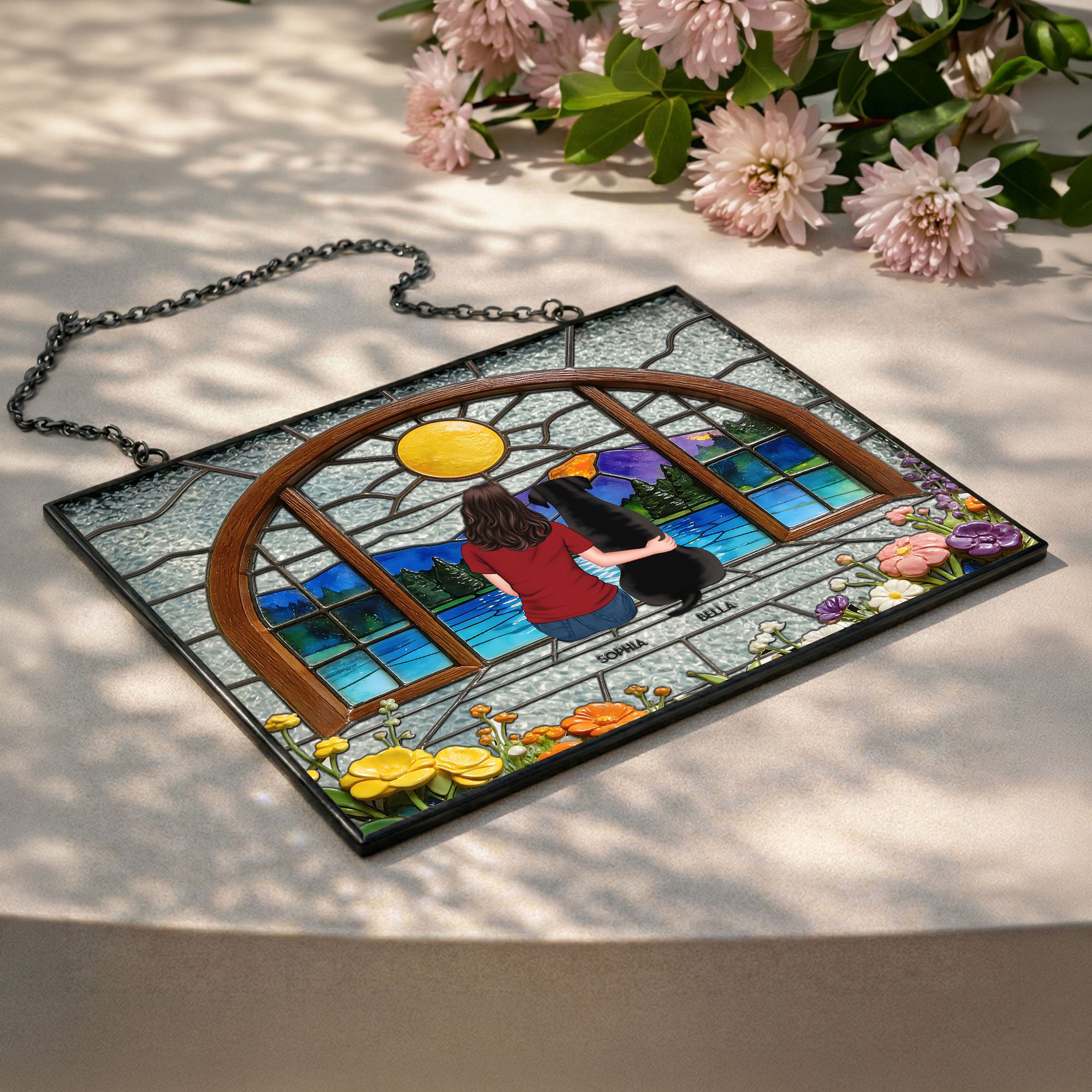 A_Girl_And_Her_Dog_Personalized_Window_Hanging_Suncatcher_3