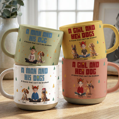 A Girl And Her Dogs A Bond That Can't Be Broken, Gift For Dog Lover Cozy Cup - Personalized Mug