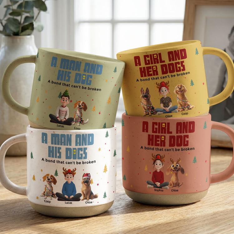 A-Girl-And-Her-Dogs-A-Bond-That-Can'T-Be-Broken,-Gift-For-Dog-Lover-Cozy-Cup-Personalized-Mug-1