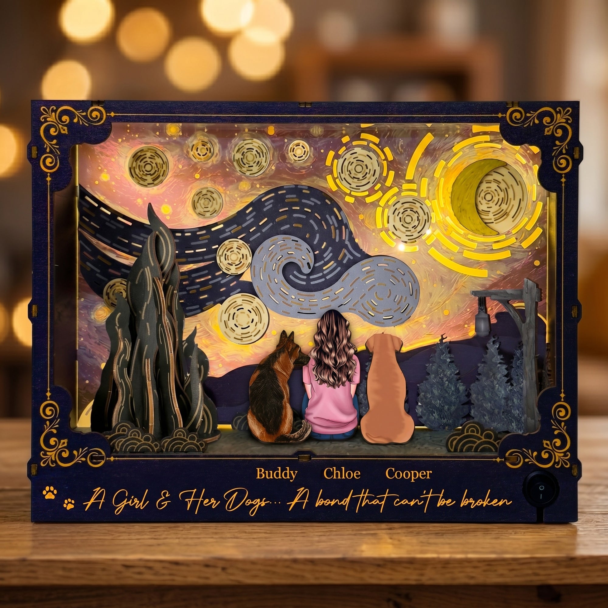 A-Girl-&-Her-Dogs-A-Bond-That-Can'T-Be-Broken-Personalized-DIY-Book-Nook-Kit-1