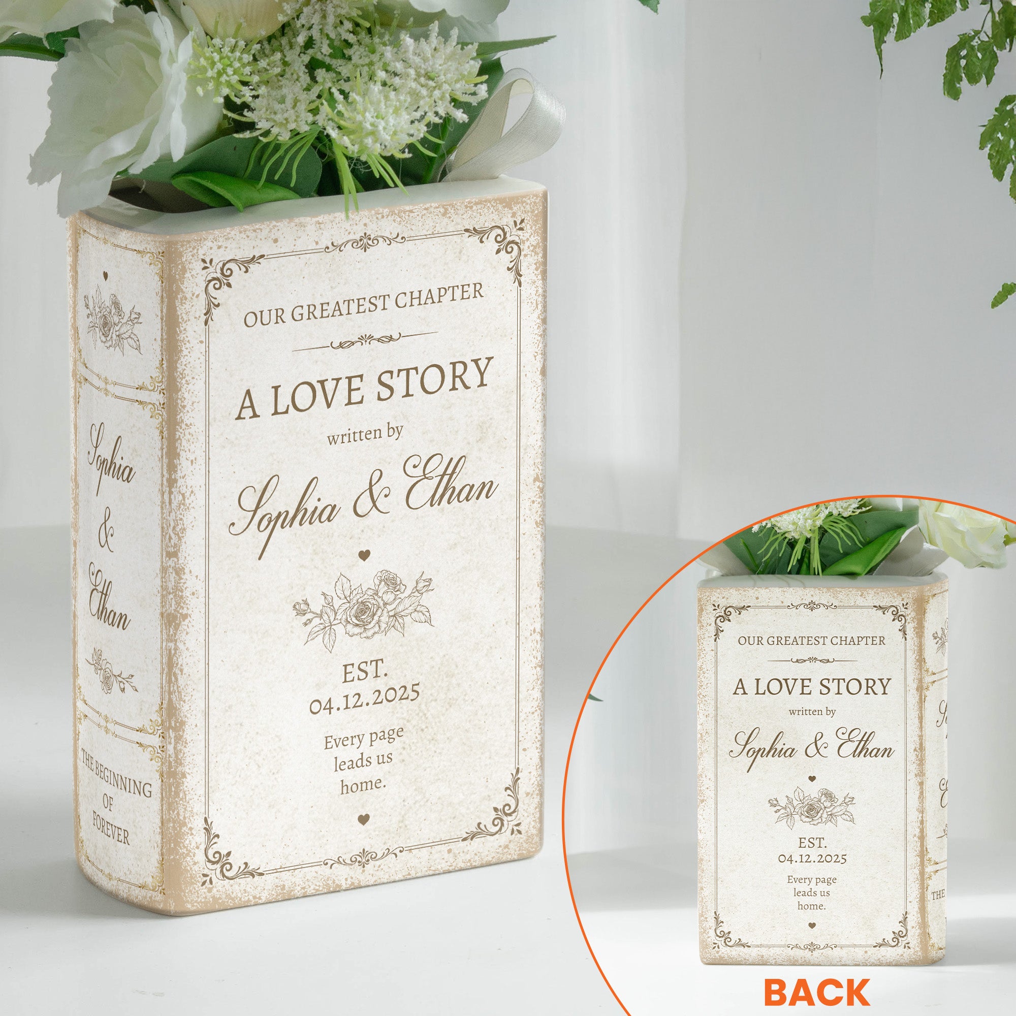 A-Love-Story-Written-By-Gifts-For-Newlywed-Couples-Ceramic-Book-Personalized-Vase-3