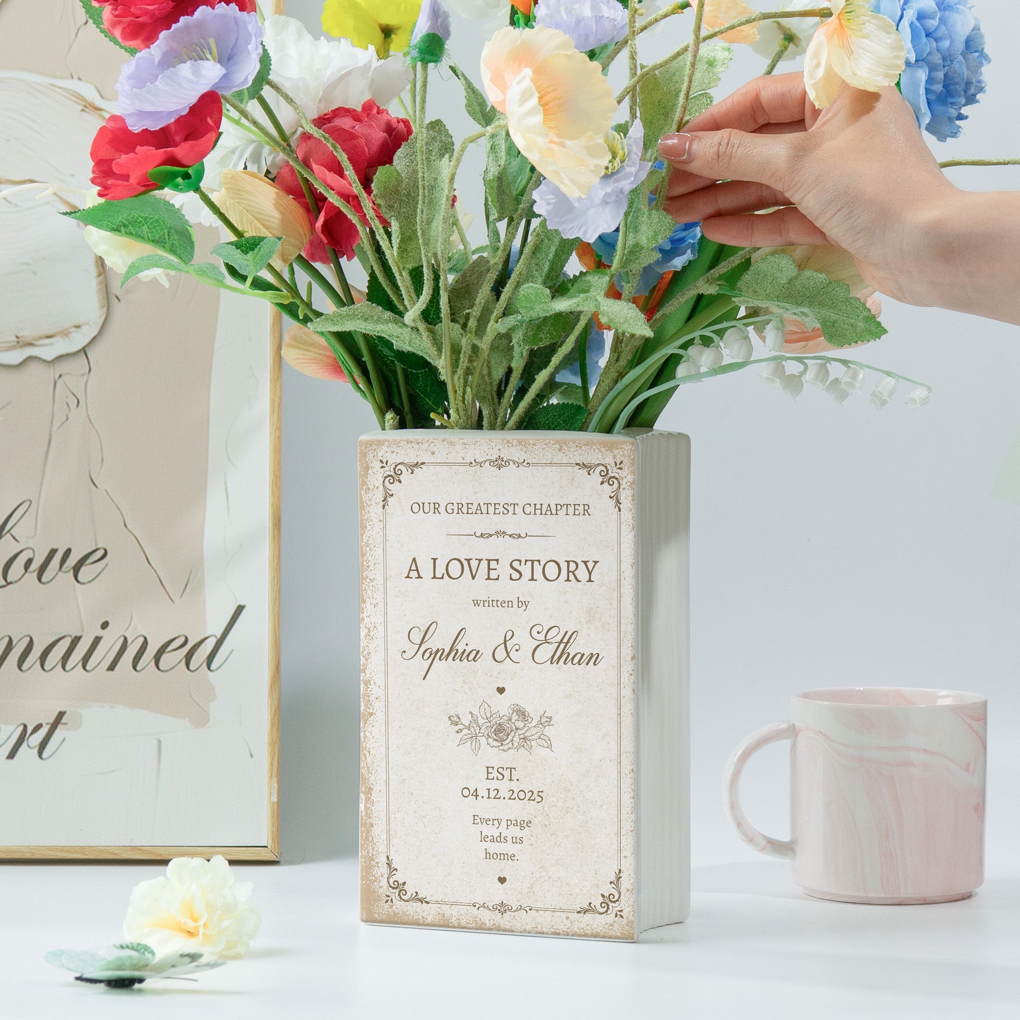 A-Love-Story-Written-By-Gifts-For-Newlywed-Couples-Ceramic-Book-Personalized-Vase-4