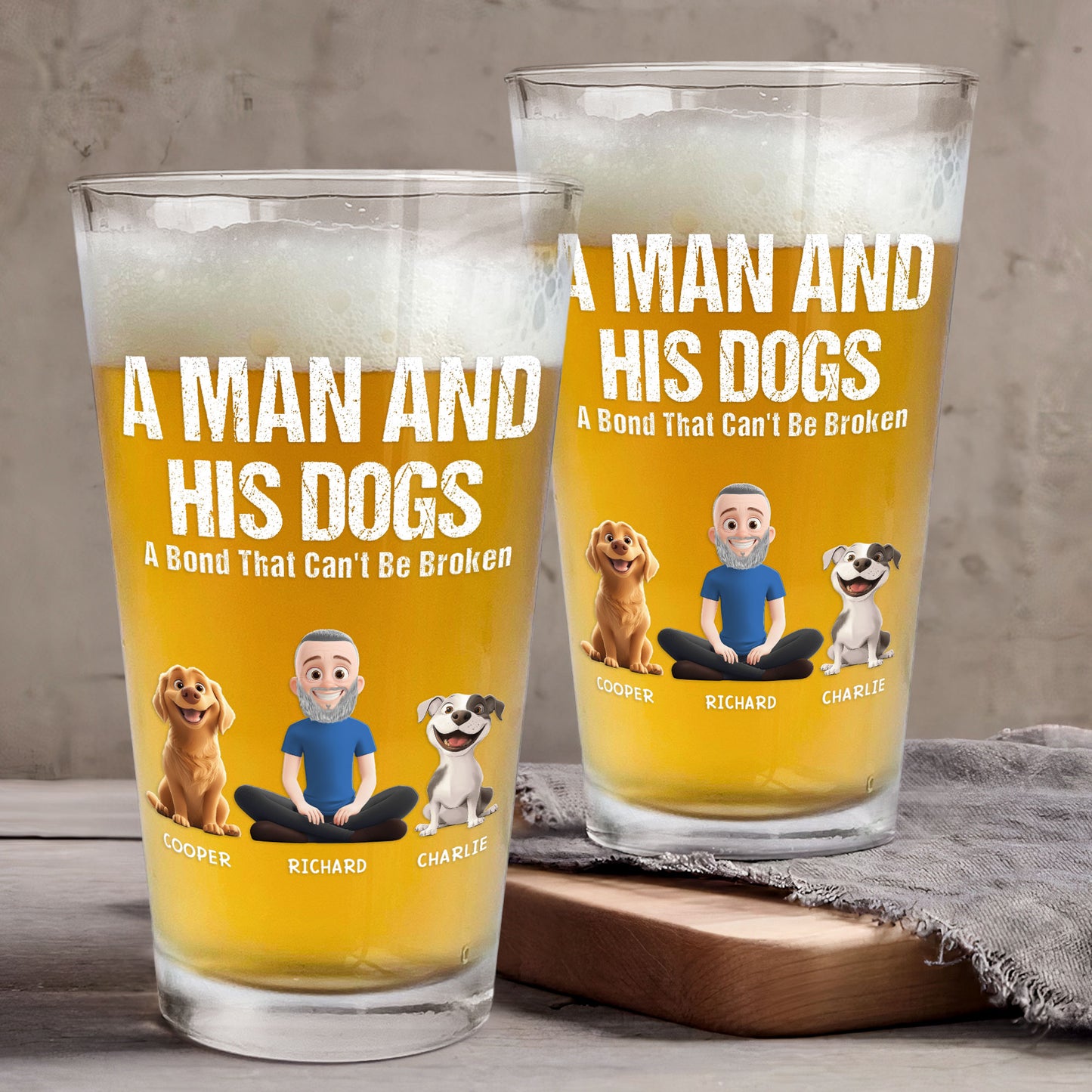 A-Man-And-His-Dog-Cat-A-Bond-Can'T-Be-Broken-Personalized-Beer-Glass-4