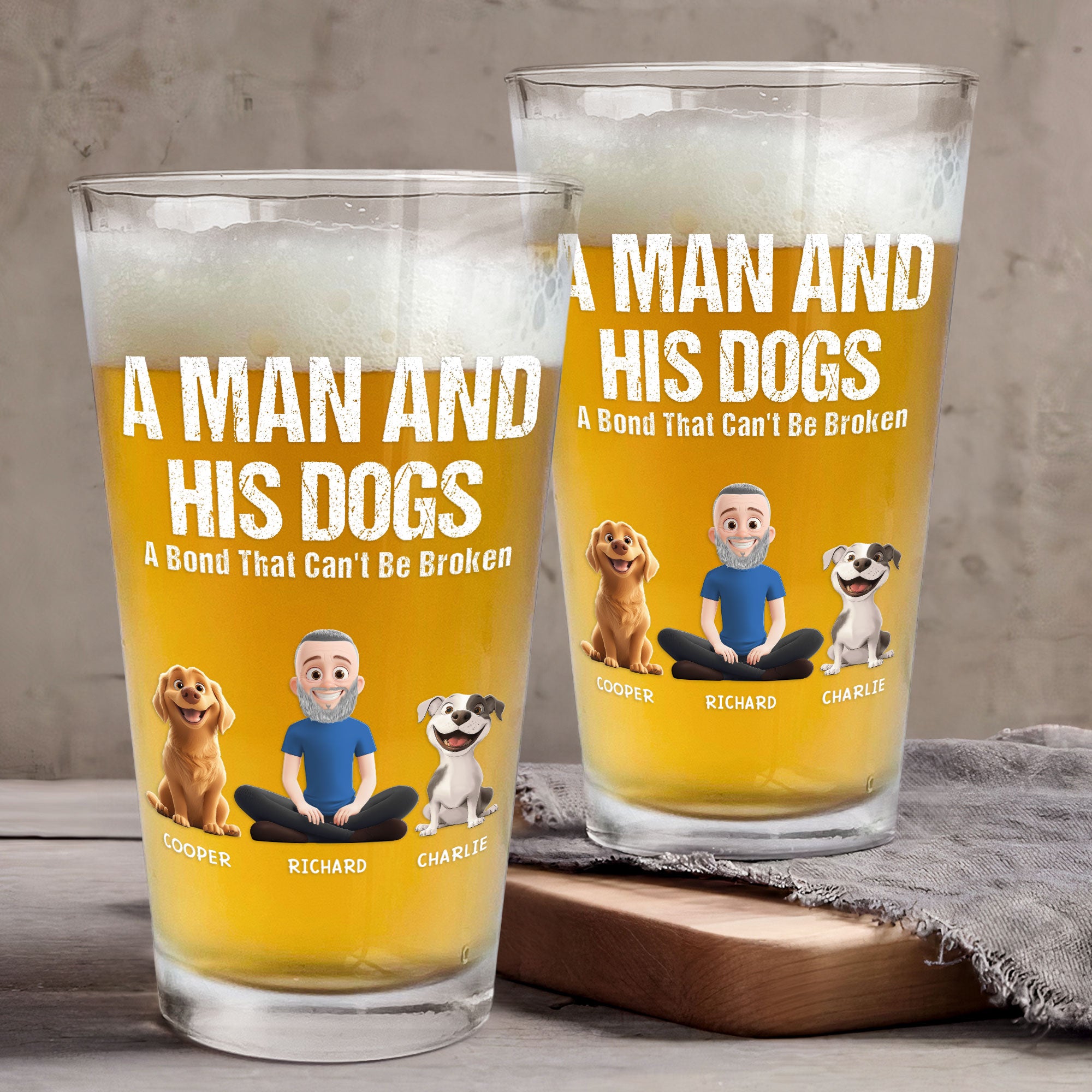 A-Man-And-His-Dog-Cat-A-Bond-Can'T-Be-Broken-Personalized-Beer-Glass-4