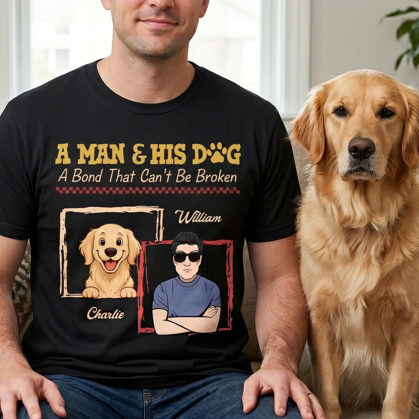 A-Man-&-His-Dogs-A-Bond-That-Can'T-Be-Broken-Personalized-Shirt-1