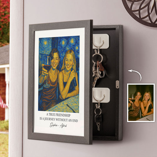 A-True Friendship Gift For Friend - Personalized Hidden Key Holder Photo Frame 1