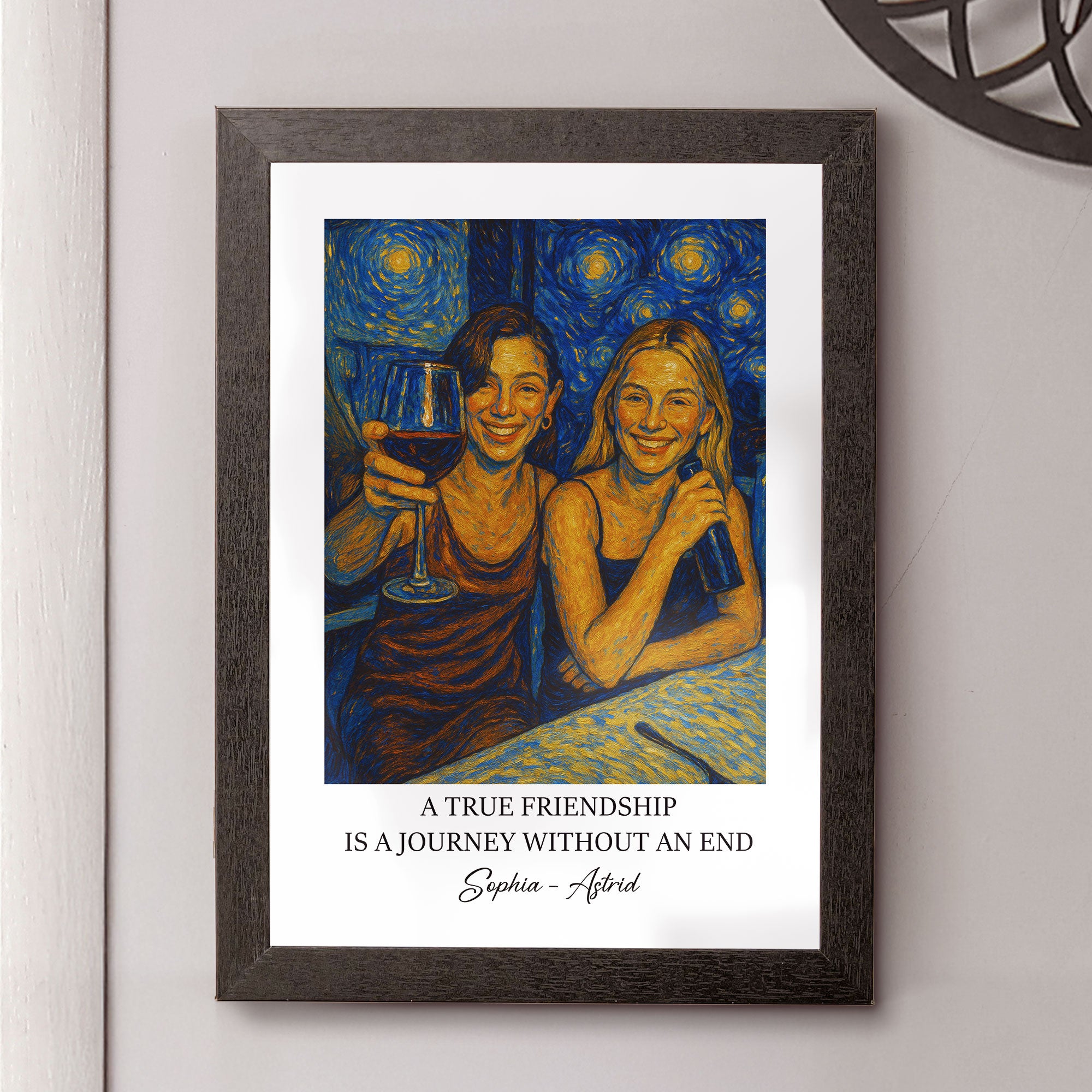 A-True Friendship Gift For Friend - Personalized Hidden Key Holder Photo Frame 2