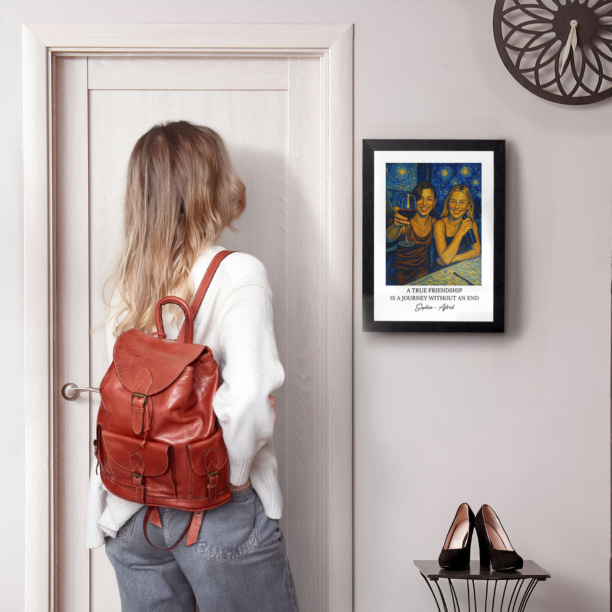 A-True Friendship Gift For Friend - Personalized Hidden Key Holder Photo Frame 4