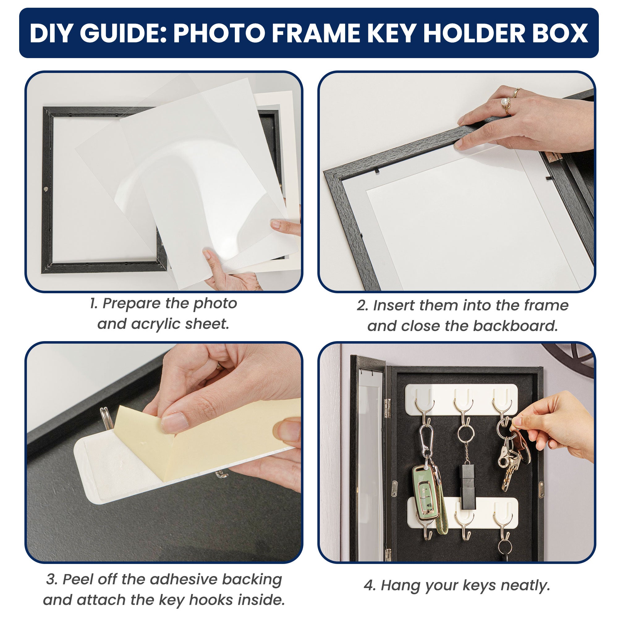 A-True Friendship Gift For Friend - Personalized Hidden Key Holder Photo Frame 5