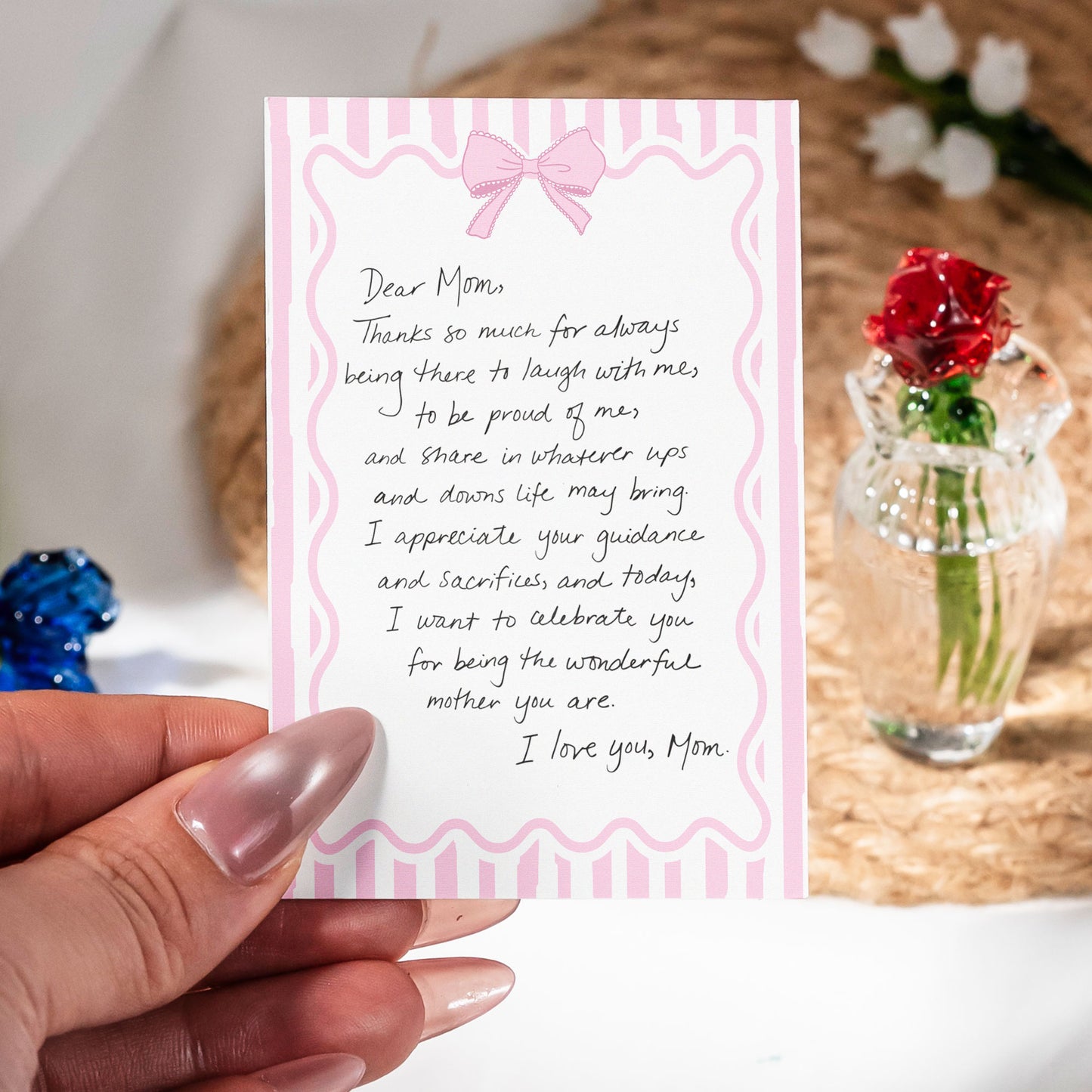 Actual-Handwritten-Message-Gift-Glass-Flower-Bouquet-Personalized-Acrylic-Plaque-3