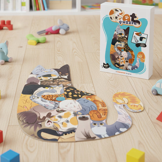 Adorable Cat-Shaped Puzzle For Kids, Cat Lovers - Cat Puzzle