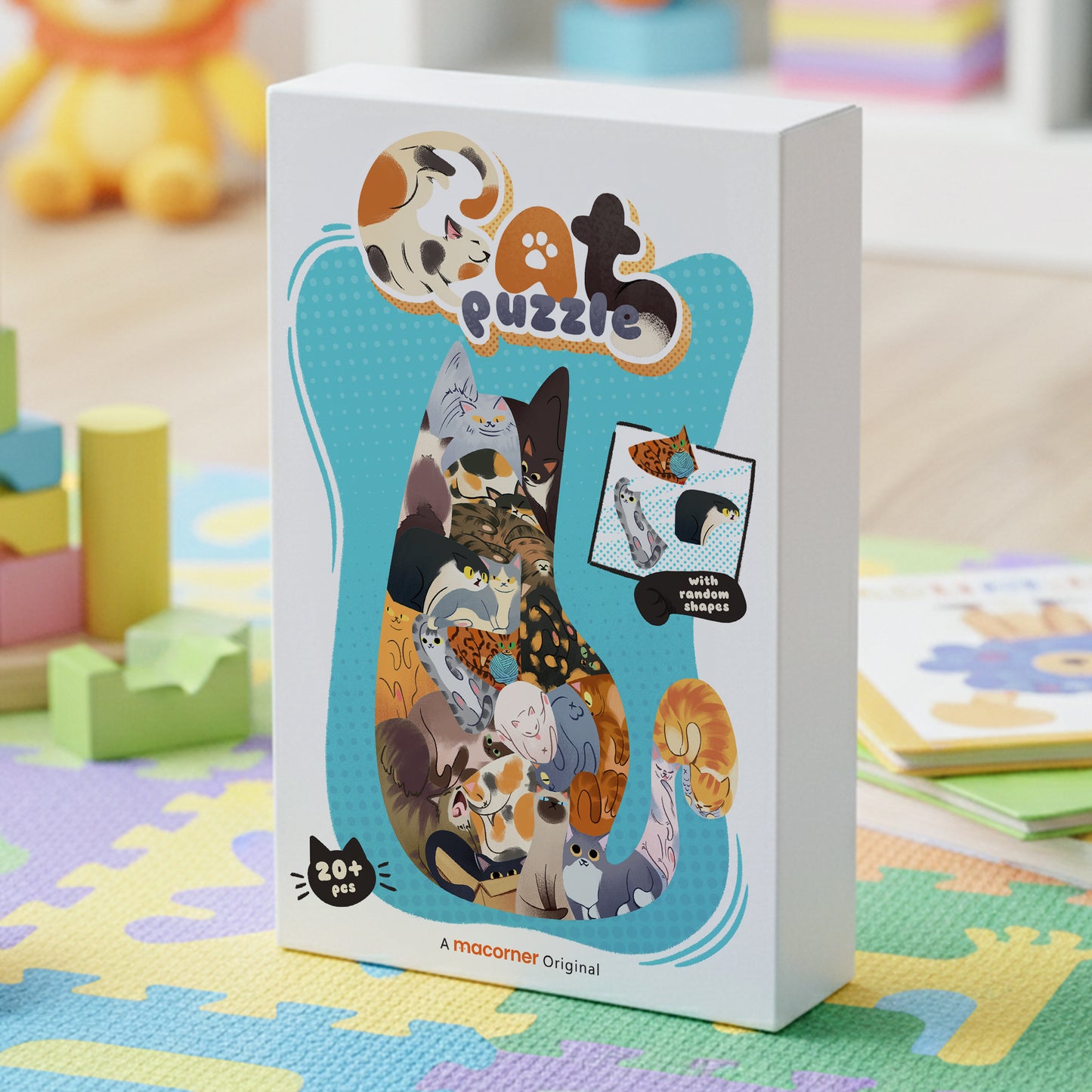 Adorable Cat-Shaped Puzzle For Kids, Cat Lovers - Cat Puzzle