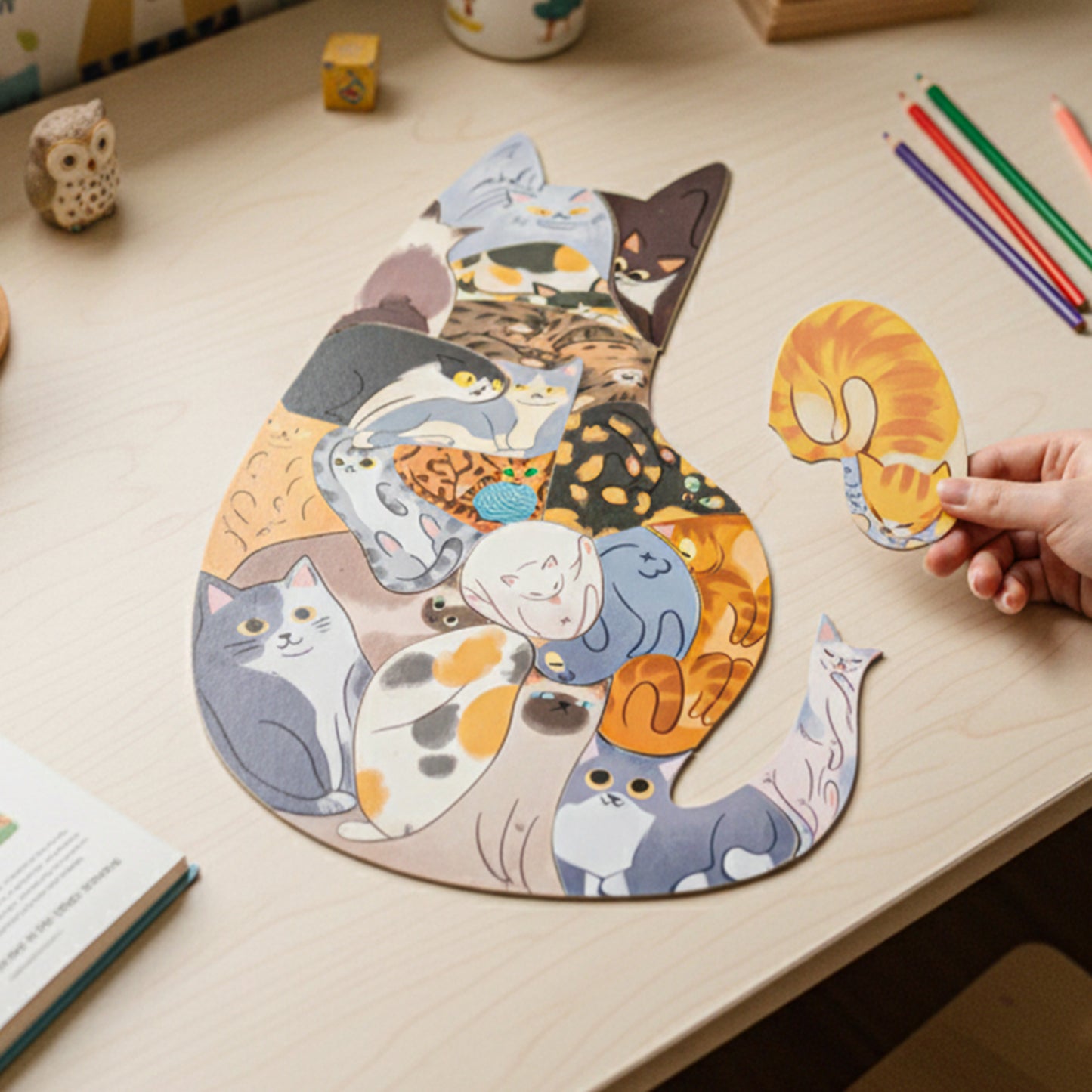Adorable Cat-Shaped Puzzle For Kids, Cat Lovers - Cat Puzzle