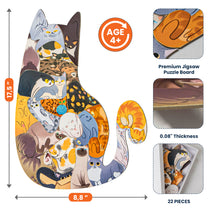 Adorable Cat-Shaped Puzzle For Kids, Cat Lovers - Cat Puzzle
