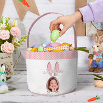 Adorable Easter Basket For Kids With Cute Bunnies - Personalized Easter Basket